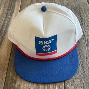 Men's White and Blue Cap